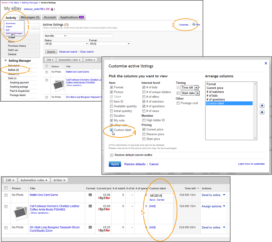 Adding SKUs to existing eBay listings